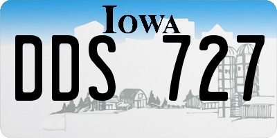 IA license plate DDS727