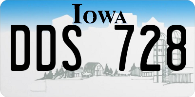 IA license plate DDS728