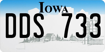 IA license plate DDS733