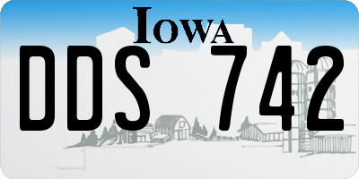 IA license plate DDS742