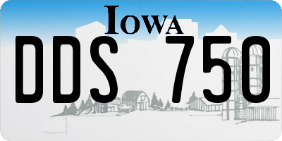 IA license plate DDS750
