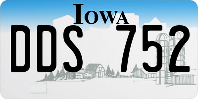 IA license plate DDS752