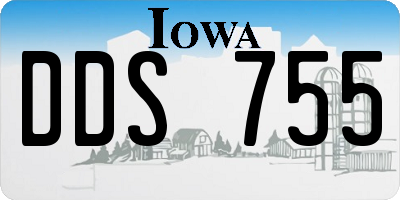 IA license plate DDS755