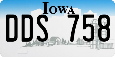 IA license plate DDS758