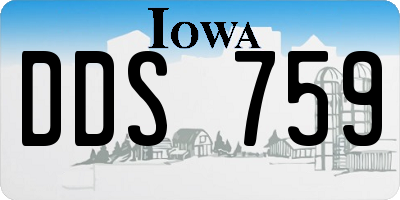 IA license plate DDS759