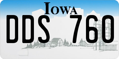 IA license plate DDS760