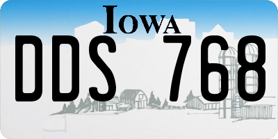 IA license plate DDS768
