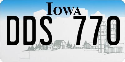 IA license plate DDS770