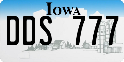 IA license plate DDS777