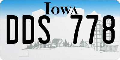 IA license plate DDS778