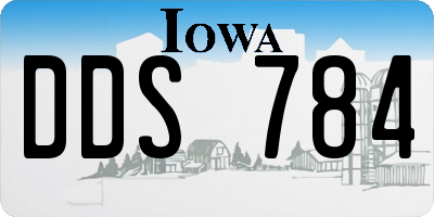 IA license plate DDS784