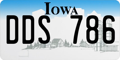 IA license plate DDS786