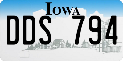 IA license plate DDS794