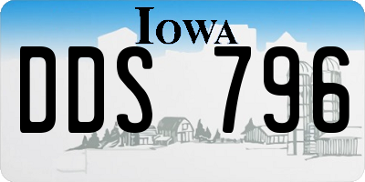 IA license plate DDS796
