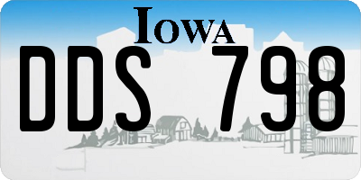 IA license plate DDS798