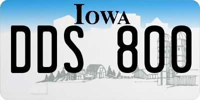 IA license plate DDS800