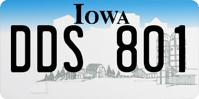 IA license plate DDS801