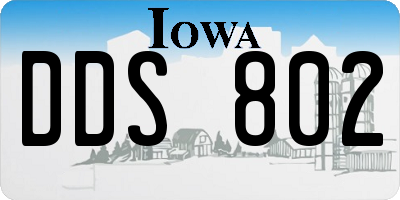 IA license plate DDS802