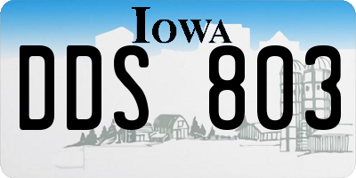 IA license plate DDS803