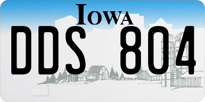 IA license plate DDS804