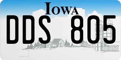 IA license plate DDS805