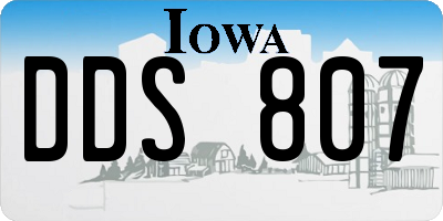 IA license plate DDS807