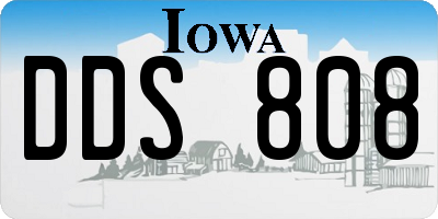 IA license plate DDS808