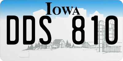 IA license plate DDS810
