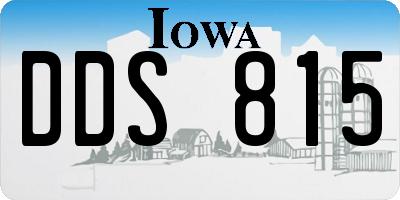IA license plate DDS815