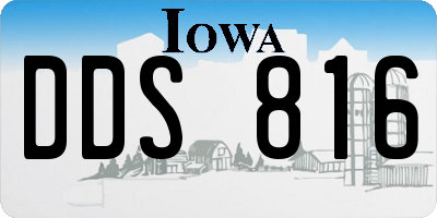 IA license plate DDS816