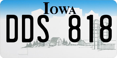 IA license plate DDS818