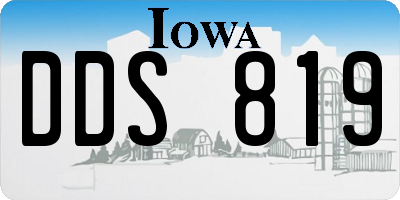 IA license plate DDS819