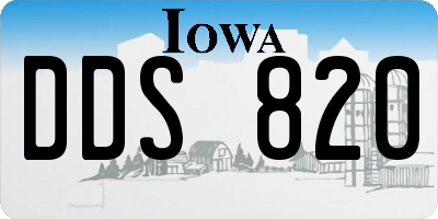 IA license plate DDS820