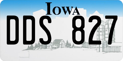 IA license plate DDS827