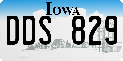 IA license plate DDS829