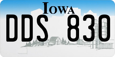 IA license plate DDS830