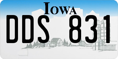IA license plate DDS831