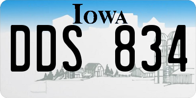 IA license plate DDS834