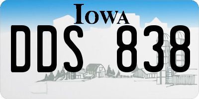 IA license plate DDS838