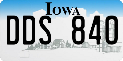 IA license plate DDS840