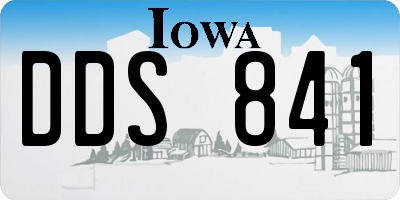 IA license plate DDS841