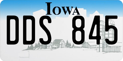 IA license plate DDS845