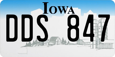 IA license plate DDS847