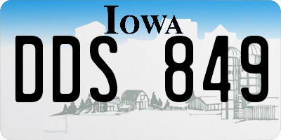 IA license plate DDS849