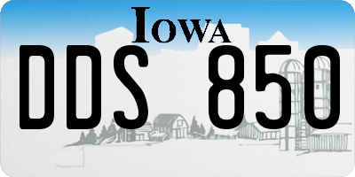 IA license plate DDS850