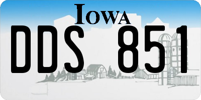 IA license plate DDS851