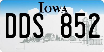IA license plate DDS852