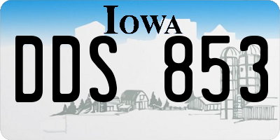 IA license plate DDS853