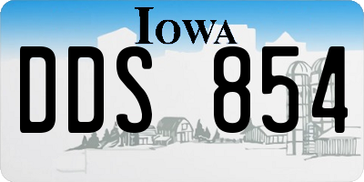 IA license plate DDS854