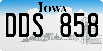 IA license plate DDS858